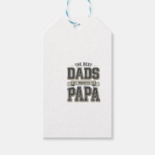 Vintage Best Dads zum Papa Shirt Design befördert_ Geschenkanhänger