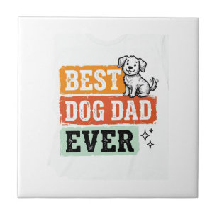 Vintage Best Dog Dad Ever Süßes Hund-Shirt Design_ Fliese