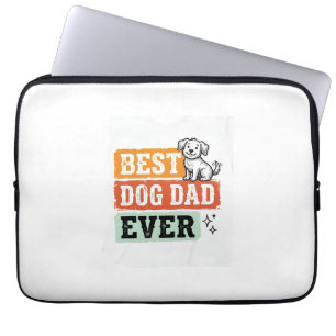 Vintage Best Dog Dad Ever Süßes Hund-Shirt Design_ Laptopschutzhülle