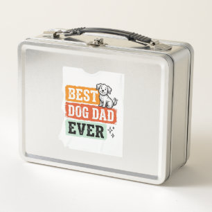 Vintage Best Dog Dad Ever Süßes Hund Shirt Design_ Metall Brotdose
