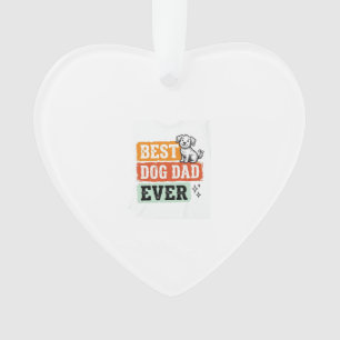 Vintage Best Dog Dad Ever Süßes Hund-Shirt Design_ Ornament