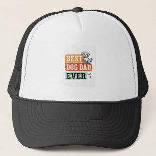 Vintage Best Dog Dad Ever Süßes Hund-Shirt Design_ Truckerkappe