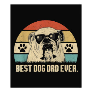 Vintage Best English Bulldog DAD Ever Shirt Vater Fotodruck