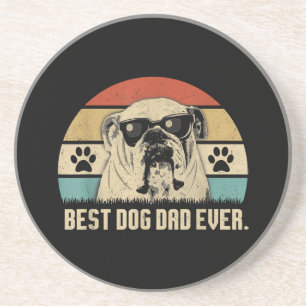 Vintage Best English Bulldog DAD Ever Shirt Vater Getränkeuntersetzer