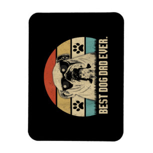 Vintage Best English Bulldog DAD Ever Shirt Vater Magnet