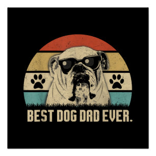 Vintage Best English Bulldog DAD Ever Shirt Vater Poster