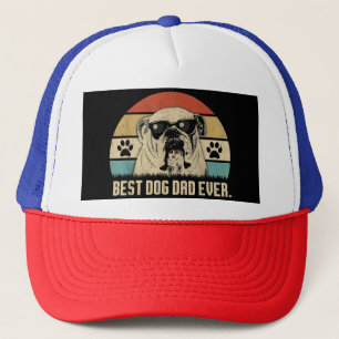 Vintage Best English Bulldog DAD Ever Shirt Vater Truckerkappe