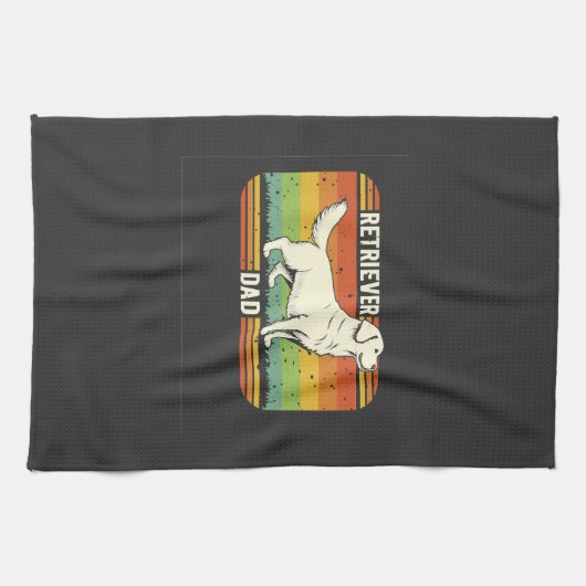 Vintage Best Golden Retriever Dad Dog Dad Geschirrtuch (Horizontal)