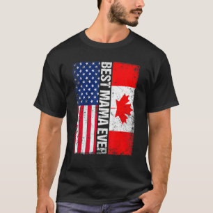 Vintage Best Mama Ever Damen Retro Kanada Flagge T-Shirt
