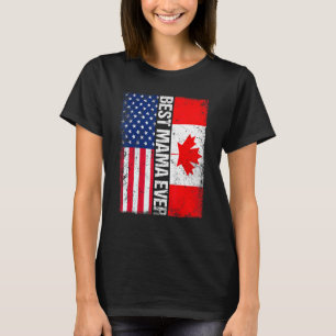 Vintage Best Mama Ever Damen Retro Kanada Flagge T-Shirt