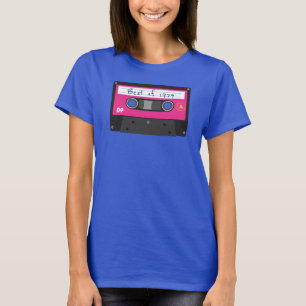 Vintage Best of 1979 Schwarz und Rosa Kassette T-Shirt