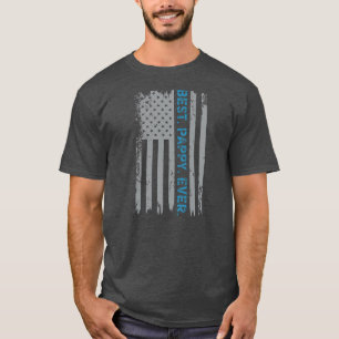 Vintage Best Pappy Ever Amerikanische Flagge Vater T-Shirt