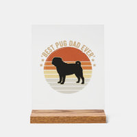 Vintage Best Pug Dad Ever Hundeliebhaber-Shirt Des
