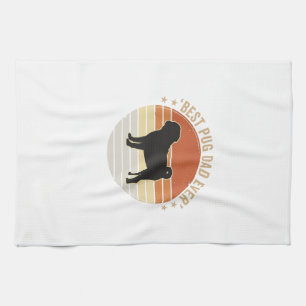 Vintage Best Pug Dad Ever Hundeliebhaber-Shirt Des Geschirrtuch