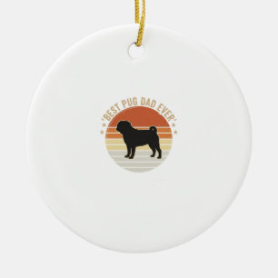 Vintage Best Pug Dad Ever Hundeliebhaber-Shirt Des Keramik Ornament