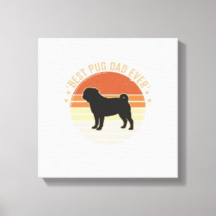 Vintage Best Pug Dad Ever Hundeliebhaber-Shirt Des Leinwanddruck
