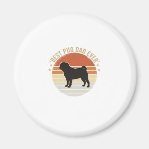 Vintage Best Pug Dad Ever Hundeliebhaber-Shirt Des Magnet