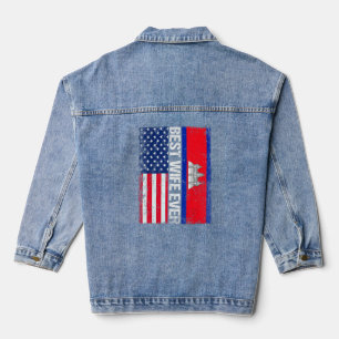 Vintage beste Ehefrau je Retro American Cambodia F Jeansjacke
