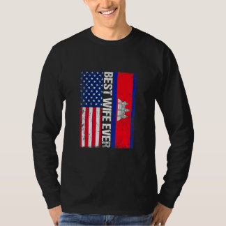 Vintage beste Ehefrau je Retro American Cambodia F T-Shirt