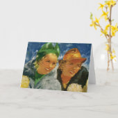 Vintage beste Freunde! Elegante und stilvolle Frau Karte (Gelbe Blume)