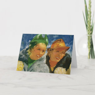 Vintage beste Freunde! Elegante und stilvolle Frau Karte