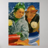 Vintage beste Freunde! Elegante und stilvolle Frau Poster (Vorne)