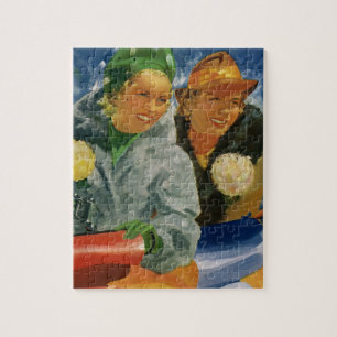 Vintage beste Freunde! Elegante und stilvolle Frau Puzzle