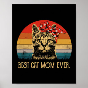 Vintage Beste Katzenmutter Allerzeit Lustige Mutte Poster