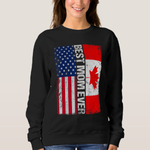 Vintage beste Mama je Women Retro Kanada-Flagge Sweatshirt