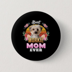 Vintage beste Morkie-Mama je Muttertag für Hund Button