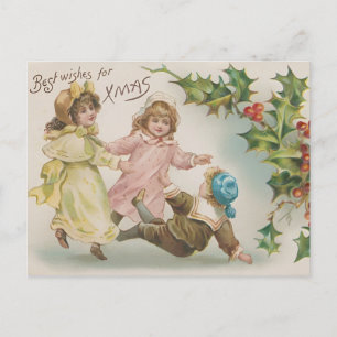 Vintage Beste Wünsche Für Weihnachtskarte Postkarte