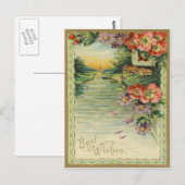 Vintage Beste Wünsche Postkarte (Vorne/Hinten)