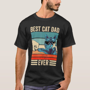 Vintage Bester Katzen-Stiefvater Aller Zeiten Stoß T-Shirt