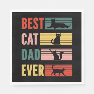 Vintage Bester Katzenvater Aller Zeiten Cat Daddy  Serviette