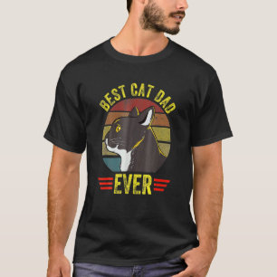 Vintage Bester Katzenvater Aller Zeiten Retro Bril T-Shirt