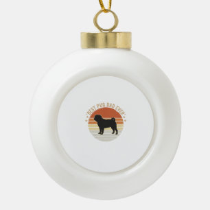 Vintage-Bester-Pug-Vater-aller-Zeiten-Hunde-Liebha Keramik Kugel-Ornament