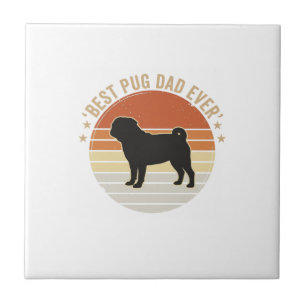 Vintage Bestes Pug-Vater Aller Zeiten Hundeliebhab Fliese