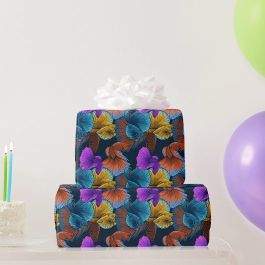 Vintage-Beta-Fisch-Muster Geschenkpapier (Partygeschenke)