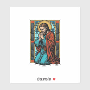 Vintage betende religiöse Figur Vektor-Shirt Desi Aufkleber