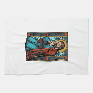 Vintage betende religiöse Figur Vektor-Shirt Desi Geschirrtuch