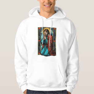 Vintage betende religiöse Figur Vektor-Shirt Desi Hoodie