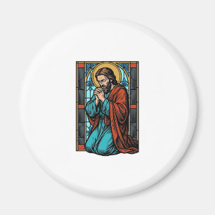 Vintage betende religiöse Figur Vektor-Shirt Desi Magnet