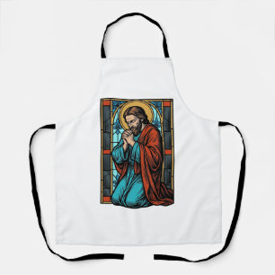 Vintage betende religiöse Figur Vektor-Shirt Desi Schürze