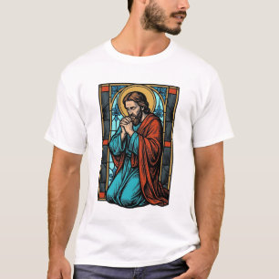 Vintage betende religiöse Figur Vektor-Shirt Desi T-Shirt