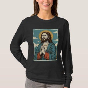 Vintage betender Heiland religiöses Shirt-Design_1 T-Shirt