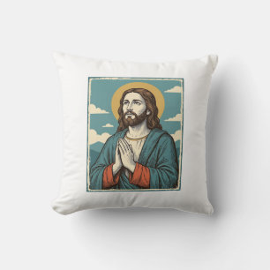 Vintage betender Heiland religiöses Shirtsdesign_1 Kissen