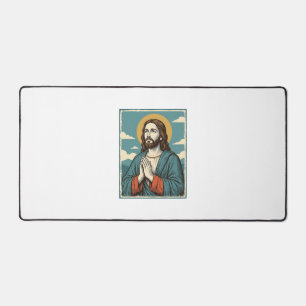 Vintage betender Heiland religiöses Shirtsdesign_1 Schreibtischunterlage
