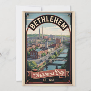 Vintage Bethlehem Pennsylvania Retro-Reise Feiertagskarte