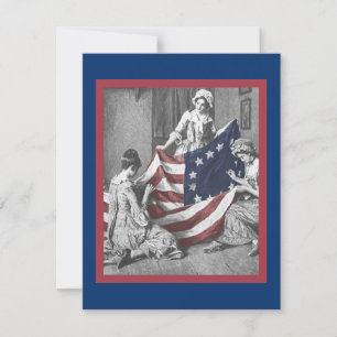 Vintage Betsy Ross und Schaffung der amerikanische Feiertagskarte