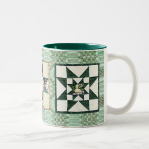 Vintage Bettdecken und Steppdecken-Tasse II Zweifarbige Tasse